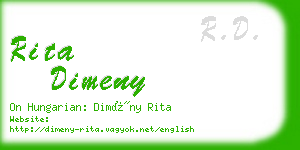 rita dimeny business card